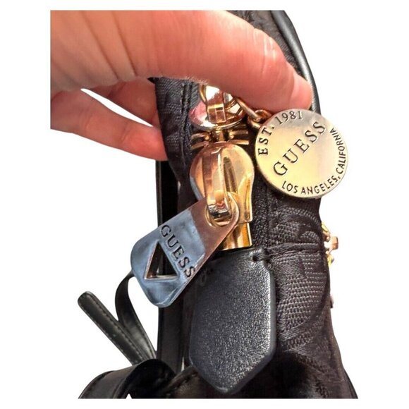 VINTAGE GUESS MINI BLACK CASUAL URBAN BACKPACK - Picture 3 of 6